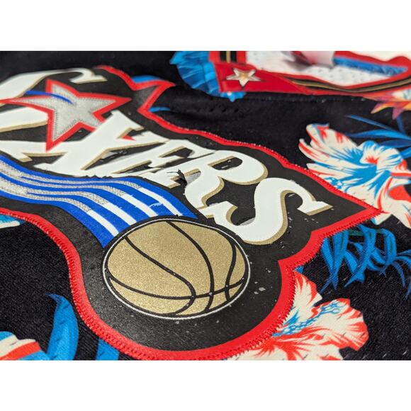 Allen Iverson Sixers Floral Jersey Hardwood Classics HWC Mitchell and Ness Black - Picture 4 of 7